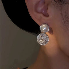 Close-up detail of the sparkling zircons and plating on the Zircon Pearl Drops