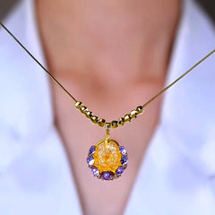 Close-up of the pendant and clasp on the Pendant Necklace