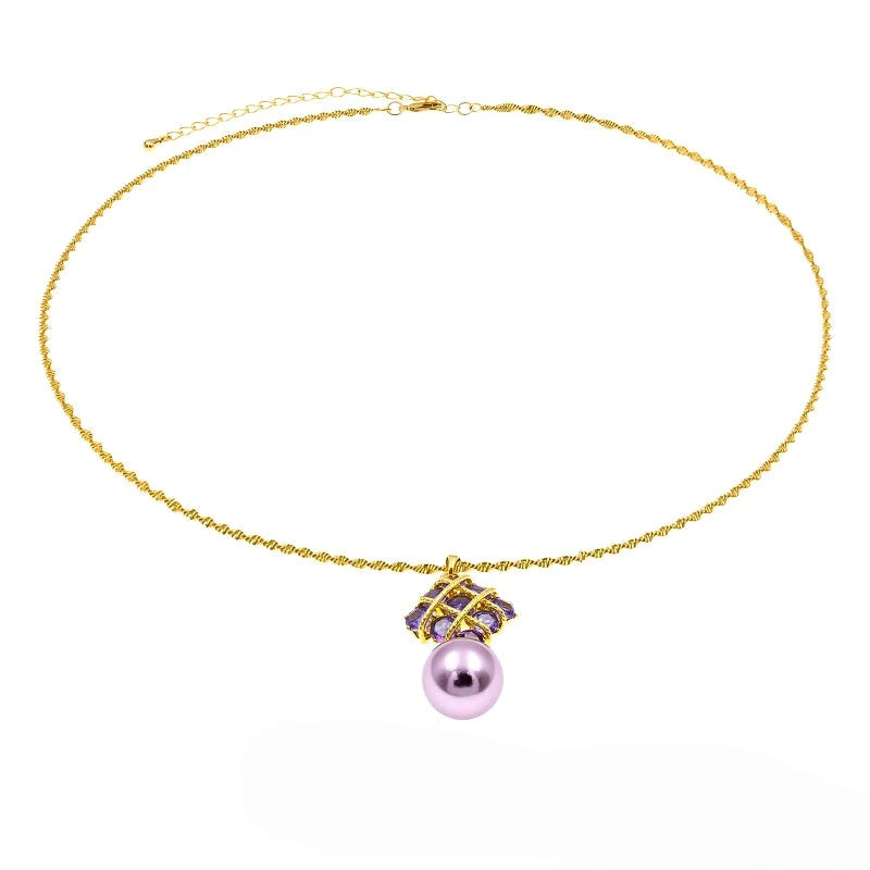 Close-up of the pendant and clasp on the Pearl Pendant Necklace