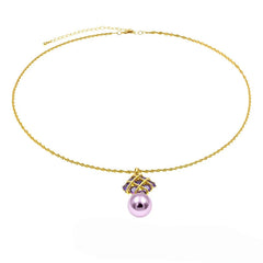 Close-up of the pendant and clasp on the Pearl Pendant Necklace