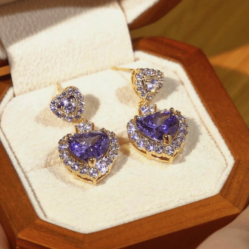 Perfect Purple Heart Earrings for adding glamour to any outfit