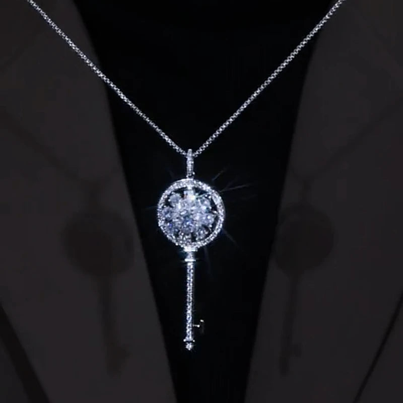 Close-up of the pendant and clasp on the Lock Necklace