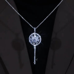 Close-up of the pendant and clasp on the Lock Necklace