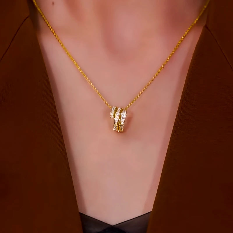 Close-up of the pendant and clasp on the Pendant Necklace