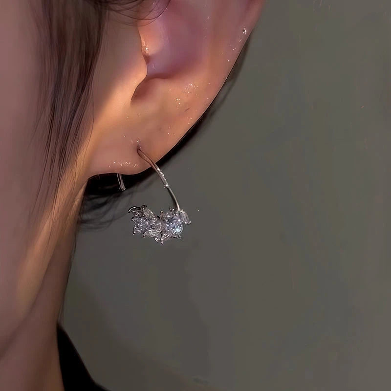 Close-up detail of the sparkling zircons and plating on the Wheat Ear Hooks