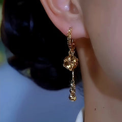 Close-up detail of the sparkling zircons and plating on the Zircon Ball Earrings