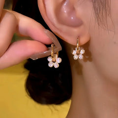 14K Gold-plated Elegant Little Pendant Flower Earrings - elegant Little Flower Earrings