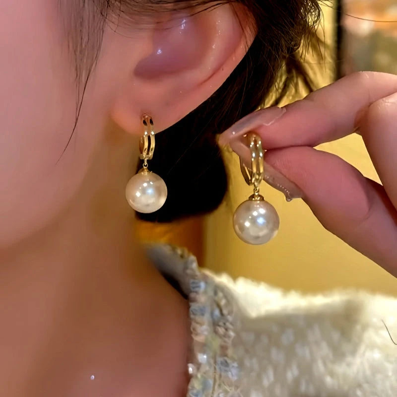 14K Gold-plated Elegant Pearl Earrings - elegant Pearl Earrings