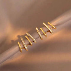 Angled view of the 14K Gold-plated Elegant Studs