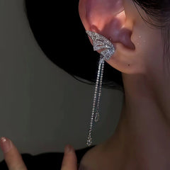 Close-up detail of the sparkling zircons and plating on the Butterfly Ear Clips