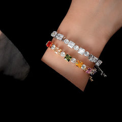 Full view of the elegant 14K Gold-plated Exquisite Colorful Super Flash Zircon Bracelets