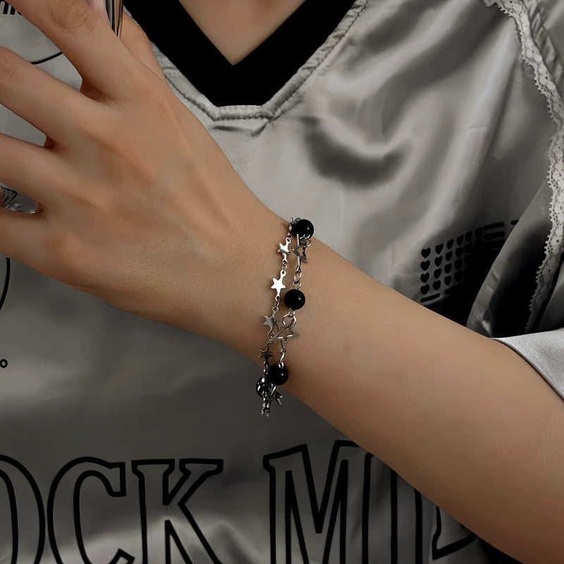 14K Gold-plated Exquisite Hollow Five-Pointed Star Clavicle Bracelet - chic Star Clavicle Bracelet