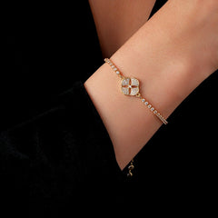 14K Gold-plated Exquisite Zircon Adjustable Fans Bracelets - chic Fans Bracelets