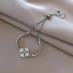 Full view of the elegant 14K Gold-plated Exquisite Zircon Adjustable Fans Bracelets