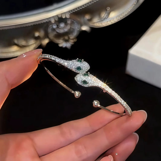 14K Gold-plated Exquisite Zircon Double Snake Bracelets - chic Double Snake Bracelets