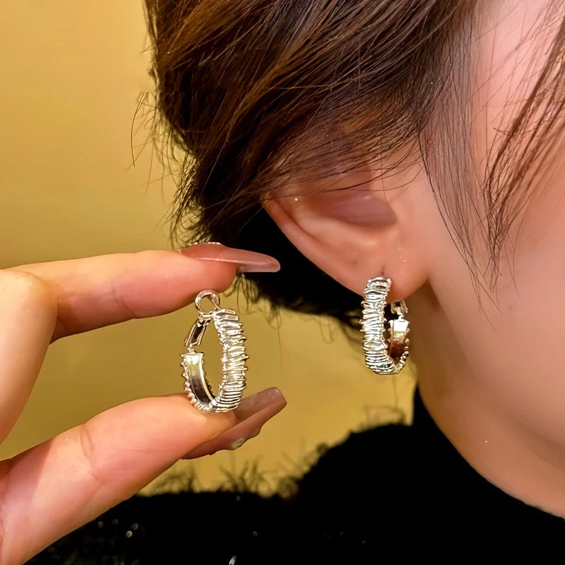 14K Gold-plated Hoop Earrings - elegant Classic Hoop Earrings