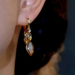 Close-up detail of the sparkling zircons and plating on the Brown Crystal Drops