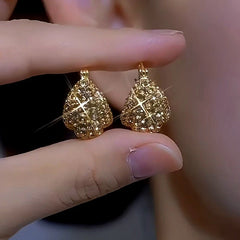 14K Gold-plated Luxury Diamond Drop Earrings - elegant Diamond Drop Earrings