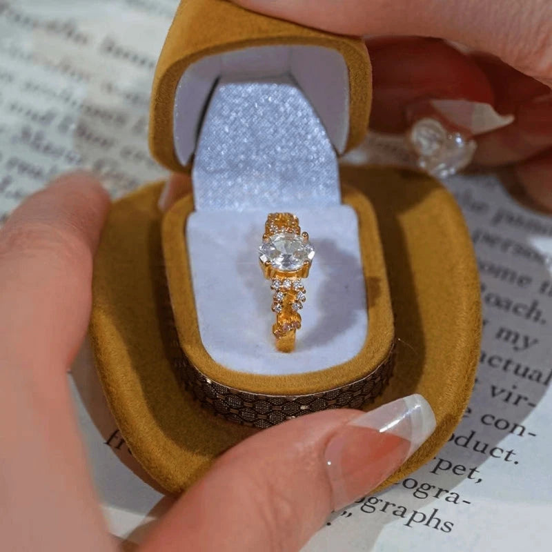 Celestial Starry Night Gold Ring | 14K Gold Plated worn on the hand to show its beautiful fit and design