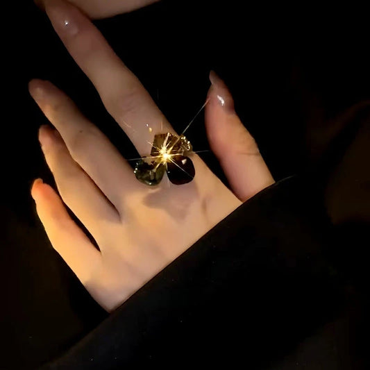 Modern 3D Gold Cube Ring | 14K Gold Plated worn on the hand to show its beautiful fit and design