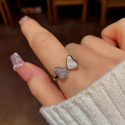 Sparkling Zircon Gold Shell Ring | 14K Gold Plated - stunning Gold Shell Ring