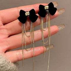 Close-up detail of the sparkling zircons and plating on the christmas earrings