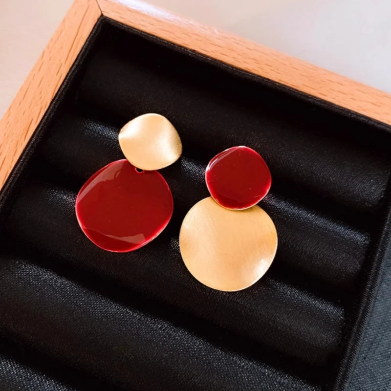 14K Gold Plated Oil Drop Earrings - elegant gold drop earrings