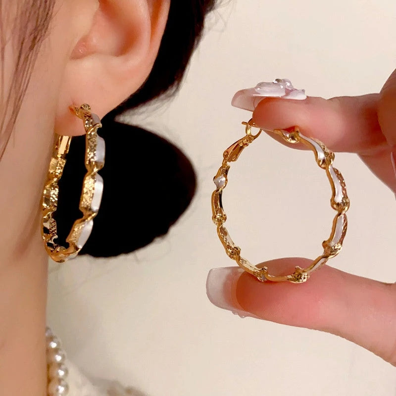 14K Gold Plated Twisted Hoop Earrings - elegant gold hoop earrings