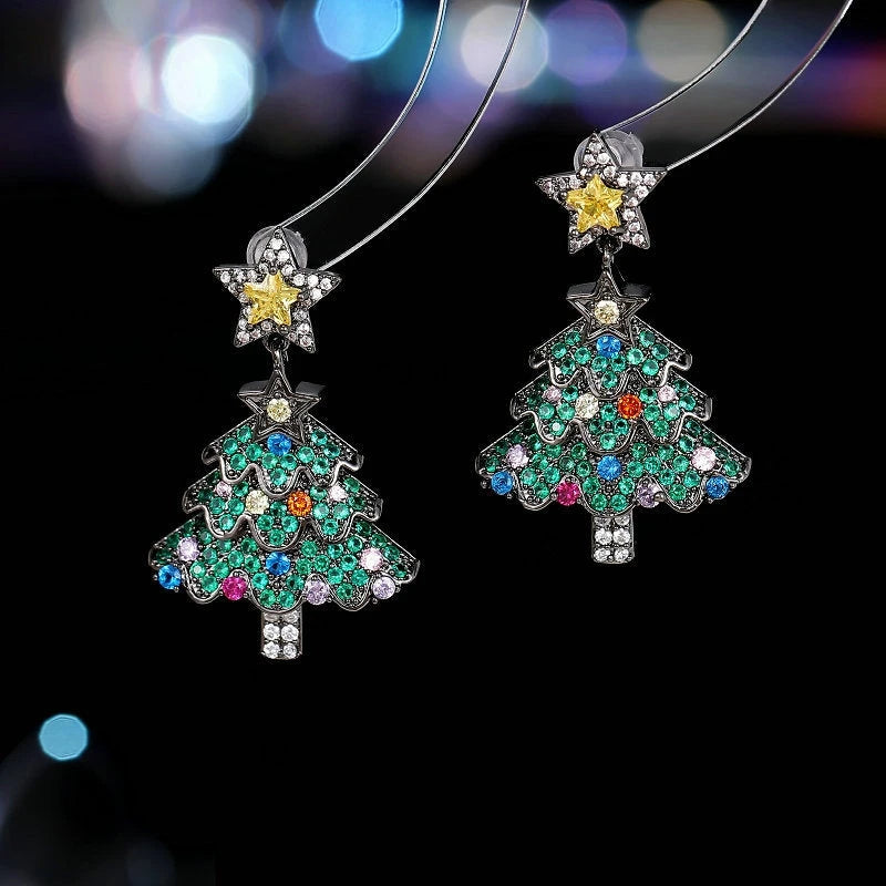 Styling the christmas tree earrings for a chic and modern look