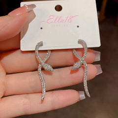 14K Gold Plated Zircon Snake Earrings - elegant gold snake earrings