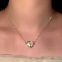 Styling the 14K Gold-Plated Magnetic Zircon Diamond Heart Necklace with a beautiful outfit