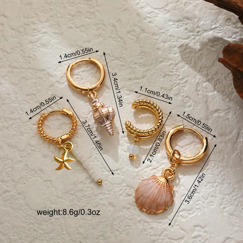 Perfect Shell Earrings Set for adding glamour to any outfit