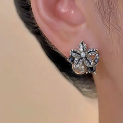 18K Gold-Plated Diamond Stafish Stud Earrings - elegant Starfish Stud Earrings