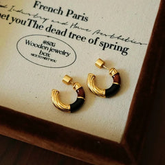 18K Gold-Plated Enamel Drip Earrings - elegant Drip Earrings
