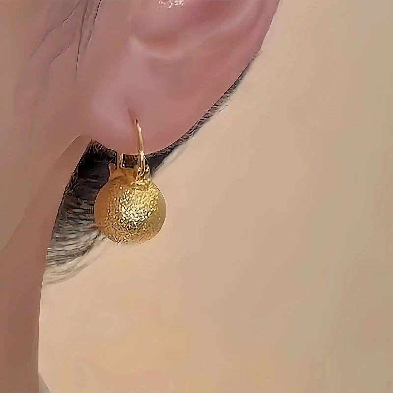 18K Gold-Plated Gilded Sandalwood Bead Earrings - elegant Bead Earrings