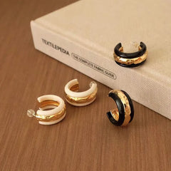 18K Gold-Plated Glaze Texture C-Shaped Earrings - elegant C-Shaped Earrings