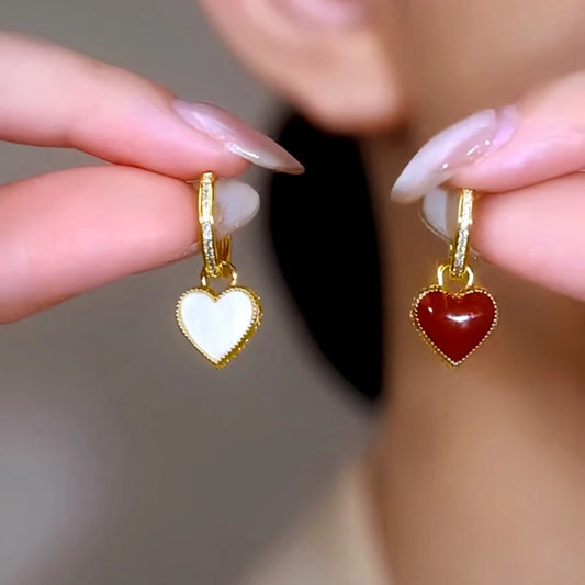 18K Gold-Plated Heart Earrings - elegant Heart Earrings
