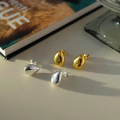 18K Gold-Plated Water Drop Stud Earrings - elegant Water Drop Stud Earrings
