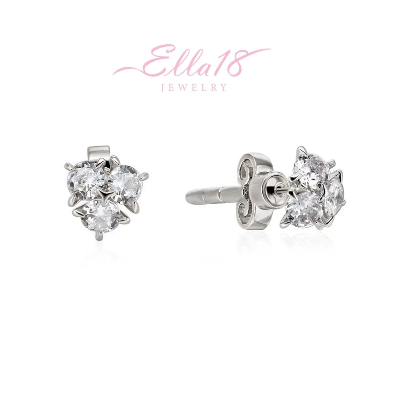 Model showcasing the dangle and style of the 18K Gold-Plated Zircon Jacket Earrings