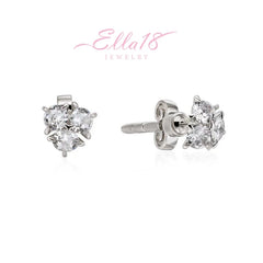 Model showcasing the dangle and style of the 18K Gold-Plated Zircon Jacket Earrings