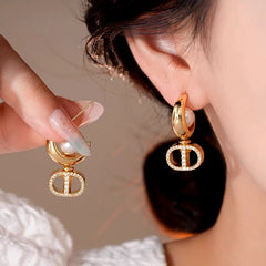 14K Gold-Plated Elegant Shiny Pearl Earrings - elegant Shiny Pearl Earrings