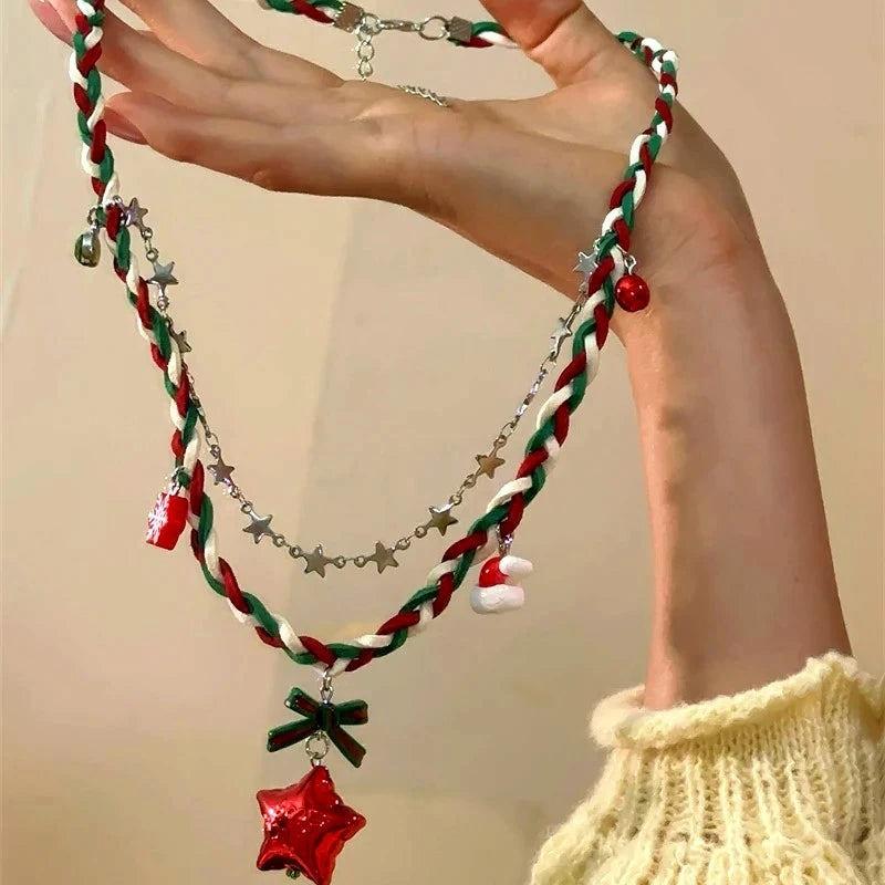 Close-up of the pendant and clasp on the Braided Necklace