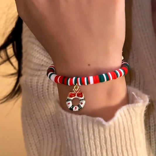 Model wearing the Christmas Series Christmas Tree Bracelets to highlight its design on the wrist