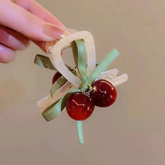 Detail of the color and pattern on the Cherry Hair Clip