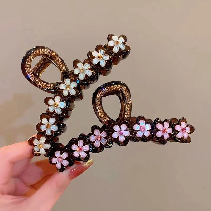 The versatile Elegant Diamond Flower Hair Clips, perfect for daily use or special occasions