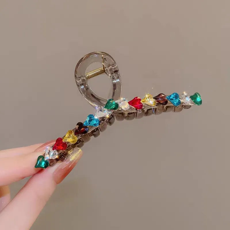 The versatile Elegant Dopamine Colored Love Acrylic Hair Clip, perfect for daily use or special occasions