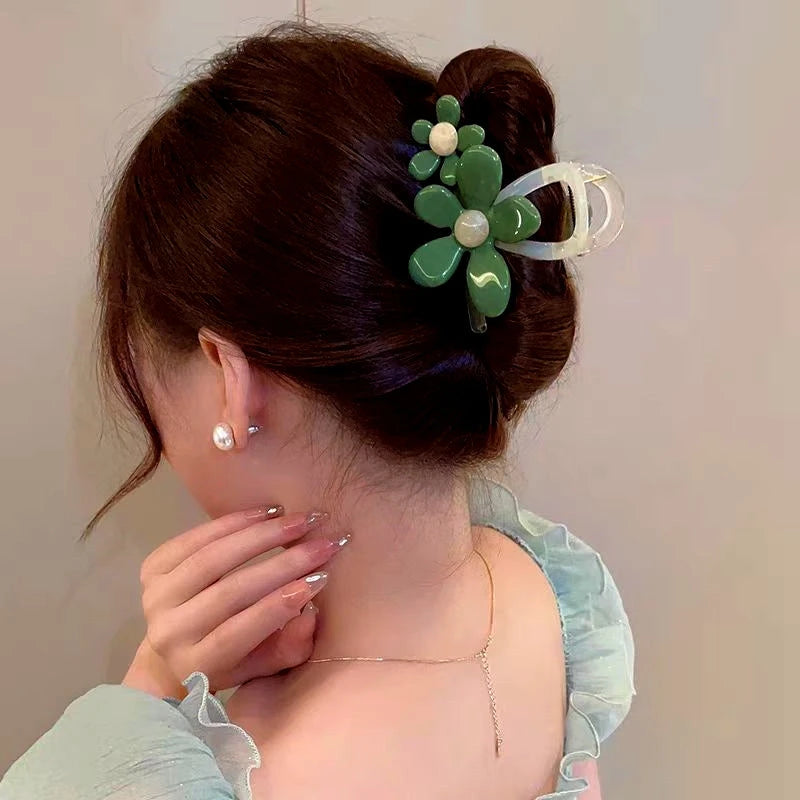 Angled view of the stylish Elegant Fairy Flower Hair Clips