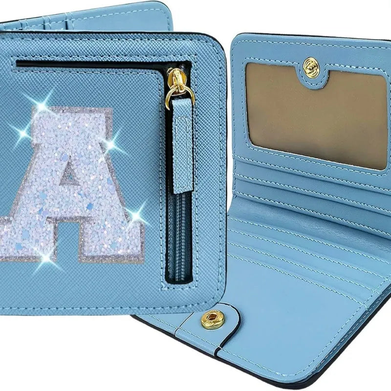 Angled view of the stylish Genuine Leather Letter Card Holder