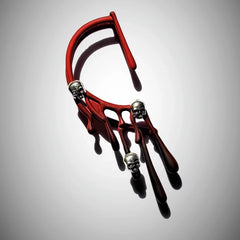 Model showcasing the dangle and style of the Halloween 14K Gold-Plated Skull Ear Cuffs ( 1 PCS )