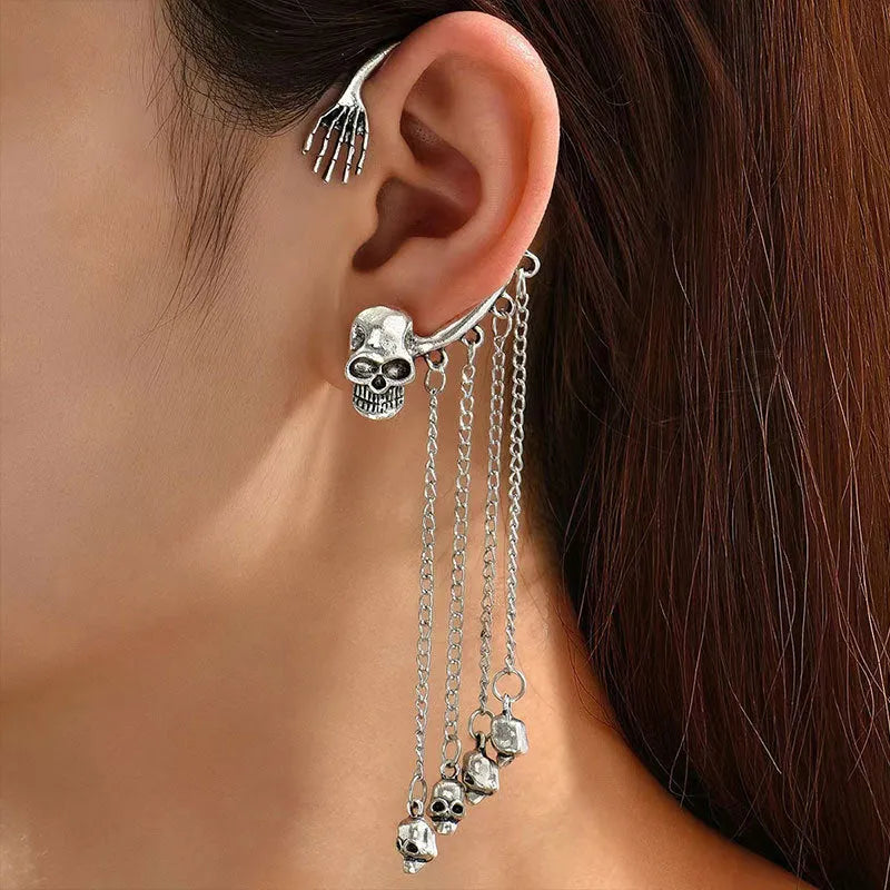 Halloween Skull Ear Cuffs (1 Piece) - elegant Skull Ear Cuffs